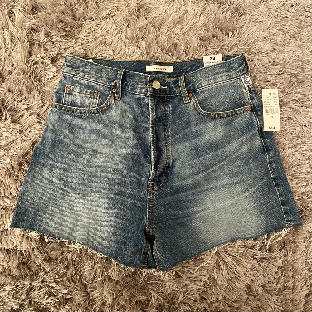 Ultra high rise jean shorts